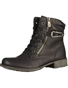 Rieker 70847 Damen Stiefel, Stiefelette, Schnürstiefel, Boot, Schnürboot, silberne Zierspange