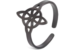 Amaxer Węzeł czarownicy, pierścionek dla kobiet, stal nierdzewna, celtycki węzeł, amulet vintage, otwarty, regulowany pierścionek na palec, biżuteria, prezenty dla dziewczyn, przyjaciół, Stal nierdzewna