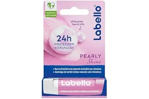 Labello Pearly Shine läppläppbalsam 4,8 g, färgstark och närande läppbalsam med pärl- och sidenextrakt, fuktgivande läppbalsam i 24 timmar med naturliga ingredienser