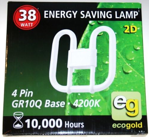 PACK OF 10 x 38WATT 2D 4-PIN 3500K GR10Q A RATED ENERGY SAVING LAMPS.