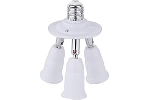 AKYNITE Adaptateur E27 3 en 1 pour Studio, Douille Triple a Vis pour Ampoules LED, Support de Plafonnier de Trois Lampes, Douille Multiple E27 pour Lampe UV Disco, Blanc