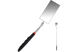 NICECRAFT Telescoping Inspection Mirror 12-30 Inch Extendable Flexible Mirror Rectangle Extension Adjustable Retractable Mirror Mechanic Mirror Inspection Tool with Long Handle for Extra Viewing
