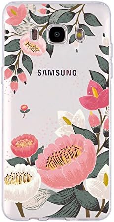 NOVAGO Samsung J7 2016 transparent resistant flexible Case (Large Flowers)