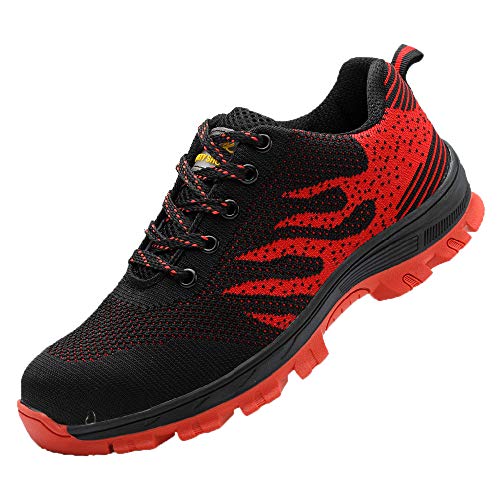 DoGeek Zapato Seguridad Zapatos Trabajo con Punta de Acero Antideslizante, Senderismo Unisex-Adulto
