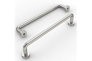 Amerdeco 10 pezzi Maniglie per Mobili da Cucina Distanza fori 160mm Nichel satinato spazzolato Maniglie cucina armadietti in acciaio Lega di zincoper mobili da cucina per mobili UK0052…