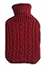 KNITTED LARGE HOT WATER BOTTLE WITH BEAUTIFUL COVER - 4 DIFFERENT COLOURS (Burgundy)