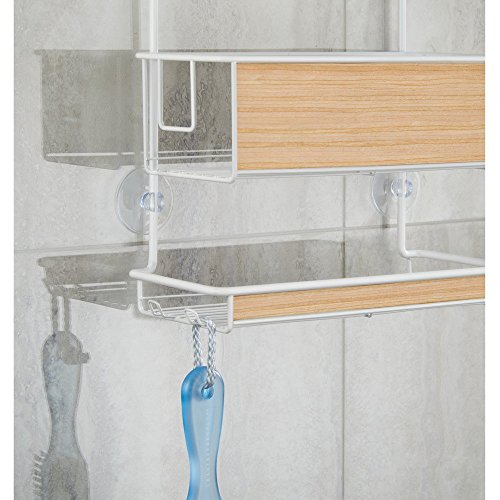 InterDesign 90770EU RealWood Dusch Caddy, Holz, weiß / helles Holz, 26,67 x 10,16 x 63,5 cm - 4