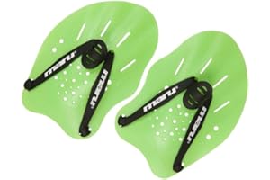 MARU Adult and Junior Swimming Hand Paddles , Equipment and Kit for Training aid in Pool, Build Strength, Easy to fit, for Novice and Professional Use, available in Green and Pink
