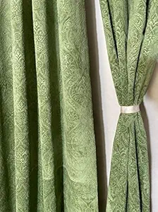 K S Decor 5ft Floral Curtain for Window | Room Darkening Eyelet Curtains | Velvet Grommet Panels for Living Room, Kids Room & Bedroom, Set of 2, 5x4 Feet