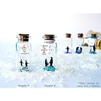 You are my penguin. I found my penguin. I love you. Love Card. Couple penguin. Tiny message in a bottle. Personalised Gift. Funny Love Card