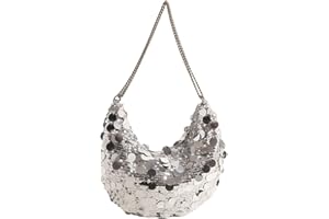 AndThere Brillantini Borsa Mezzaluna Donna con Paillettes Pochette e Clutch Elegante Borsa a Tracolla Donna Piccola Borsetta da Sera Ragazza Pochette Eleganti da Cerimonia Festa Matrimonio