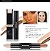 Fashion Base Double-ended Long-lasting Concealer Shimmer Bronzer And Highlighter Powder Stick Pen Highlighter For Face Contour Makeup (03#)