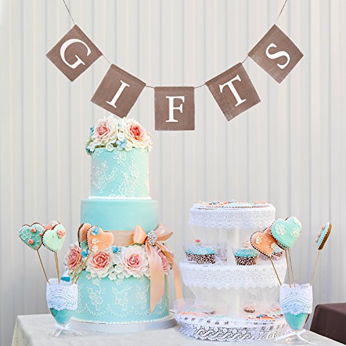 eBoot Gifts Banner Gifts Bunting Sackleinen Geschenke Zeichen für Hochzeit Party Baby Dusche Bridal Dusche Engagement Bachelorette Ruhestand Geburtstag Party Angebot - 7