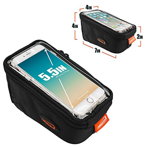 Ibera Fahrrad-Rahmentasche, Lenkertasche, Handytasche für 6″ Bildschirm, Top Tube Bag for 6″ Cell Phone Screens - 2