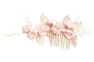 ‎BEAUPRETTY Hochzeit Haar Kamm Strass Clip Kopfschmuck Kristall Braut Haarschmuck (Pink)