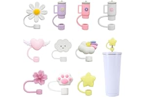 Bieiyhe 10 Pcs Tappi per Cannuccia in Silicone 10 mm Accessori Stanley Cup Copertura per Cannuccia per Cup Tappo Di Paglia Coperture per Cannucce Riutilizzabili Coperchio Di Paglia Punte per Cannuccia