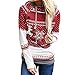 Produktbild Hmeng Weihnachten Frauen Hoodies-Tops-Floral Printed Langarm-Tasche Kordelzug Sweatshirt mit Tasche (rot, XL)
