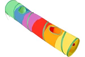 DXPETA Cat Tunnel Toy With Hanging Ball, Cat Tunnel, Cat Tunnels For Indoor Cats, Foldable Pet Play Tunnel, With 2 Holes And Play Rabbit Portable Crinkle Tunnel For Indoor Cats, Small Animal