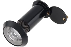 HOJLKLD Wizjer drzwiowy, 200-stopniowy wizjer mosiężny o średnicy 16 mm z osłoną zapewniającą prywatność do drzwi 35-55 mm (czarny)