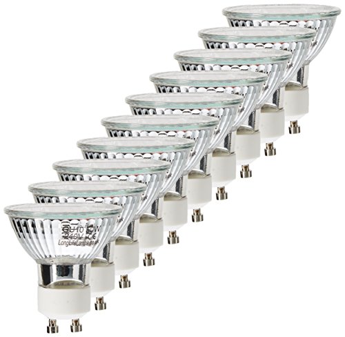 Long Life Lamp Company GU10 50 Watt Halogen TOP Brand Lamp Light Bulb (Pack of 10)