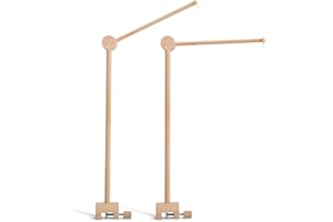 let's make Mobile Verbesserte Version Halterung Holz für Babybet, Mobile Halterung für Babybett Zubehör, Kinderzimmer Deko (Vientiane Mobile)