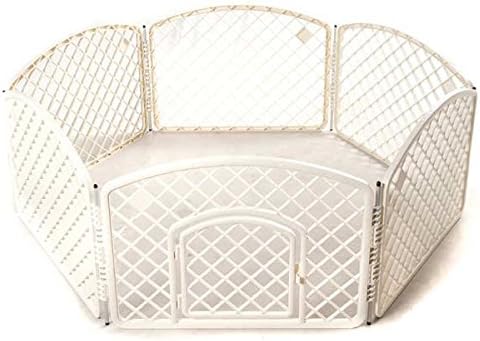 Cream Sturdy Dog Pen - Easily Assembled - Suitable for Both Indoor or Outdoor Use (6 Panels 50cm high)
