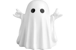 Vryth Halloween Ghost Figurine, Funny Cute Rock Finger Ghost Statue Ornaments for Halloween Decorations Desk Spooky Resin Ghost Decor Indoor Home Office Gift