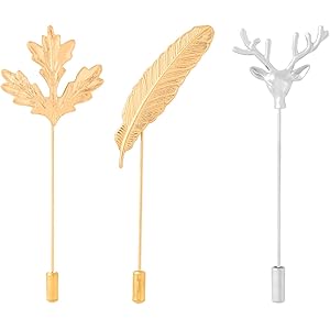 Yellow Chimes Lapel Pin for Men and Boys Leaf Lapel Pin for Men Suit| Formal Stainless Steel Golden Lapel Pins | Birthday Gift for Men and Boys Anniversary Gift for Husband