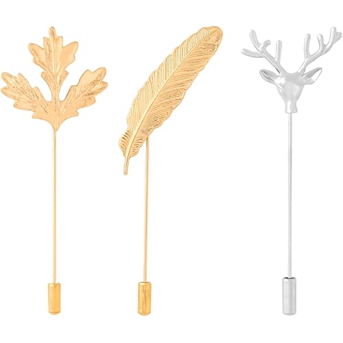 Yellow Chimes Lapel Pin for Men and Boys Leaf Lapel Pin for Men Suit| Formal Stainless Steel Golden Lapel Pins | Birthday Gift for Men and Boys Anniversary Gift for Husband