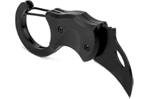 DAKLUNAR Schlüsselanhänger Messer Schwarz, Mini Taschenmesser Klein Schlüsselanhänger Mini Scharf Klappmesser, Messer mit Karabiner, Geschenke für Männer, EDC Messer für Outdoor Camping