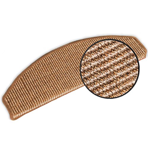 15 Stück Pure Nature Sisal Stufenmatten Set - Größen wählbar - Honey-Gold
