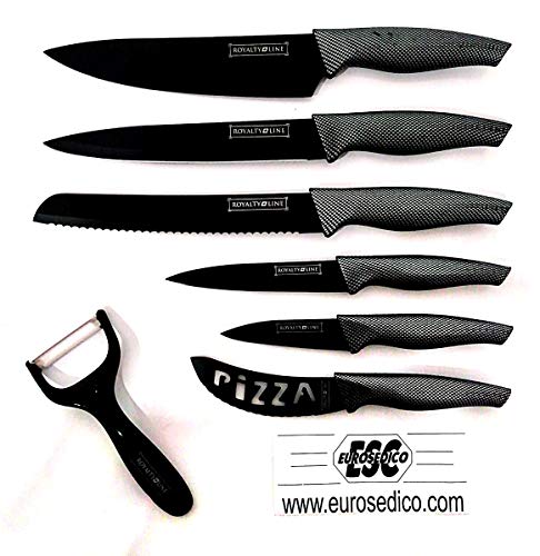 EUROSEDICO // Cuchillos/Juego de Cuchillos / 7 Piezas/Carbono/Cocina