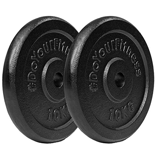 2x Hantelscheiben aus 100% Gusseisen in 1,25kg 2,5kg 5kg oder 10kg / 30mm Bohrung / Mattschwarz idealder für Langhantel oder Kurzhantel