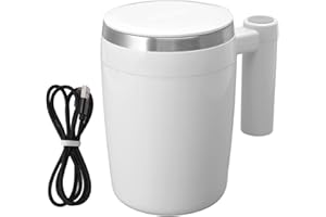 BuyWeek Kubek do samodzielnego mieszania, automatyczny magnetyczny kubek do kawy z mieszaniem 380 ml kubki do mieszania ze stali nierdzewnej ładowanie USB samomieszający kubek do kawy