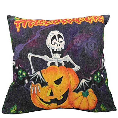 Preisvergleich Produktbild JUSTSELL New Arrivial Halloween Quadrat Kissenbezug(45cm*45cm) Kürbis Zierkissenbezüge Dekorationskissen Kissenbezug (Kissen ist Nicht im Preis inbegriffen)