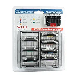 Wahl Stainless Steel Color Coded Cutting Guides 8 With Caddy * Fits Detachable Blades