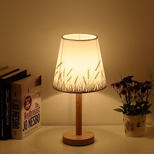 Pinbo European Style And Modern Simple Wedding Room Bedroom Bedside Lamp Remote Pastoral Lamp Dimmer Creative Fashion,Large Golden Ear,Button Switch