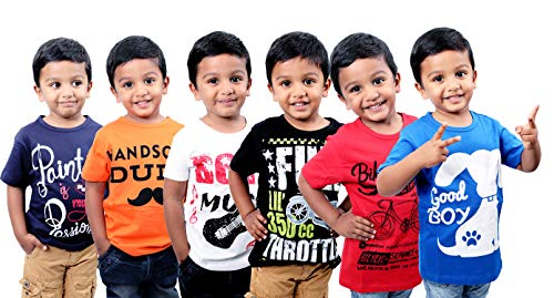 Kurtzy 100% Cotton T-Shirt Casual Round Neck Printed Half Sleeve for Kids Boys Pack of 6 RS.799 (60.00% Off) - Amazon Kurtzy 100% Cotton T-Shirt Casual Round Neck Printed Half Sleeve for Kids Boys Pack of 6 RS.799 (60.00% Off) - Amazon