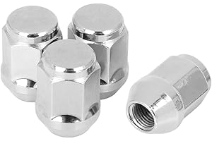 X AUTOHAUX 4 Uds M12x1.25 34mm Cromado Hexagonal Rueda Orejeta Tuercas Antirrobo Cono Asiento para Coche