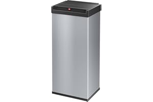 Hailo Big-Box Swing XL Mülleimer - 1 x 52 Liter - selbstschließender Schwingdeckel - Stahlblech - Müllbeutel-Klemmrahmen - Mülleimer Küche rechteckig - Abfalleimer made in Germany - silber