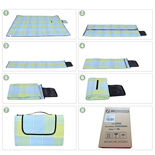 Songmics 195 x 150 cm Picknickdecke wärmeisoliert wasserdicht GCM50L - 5