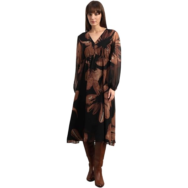 Buy VERO MODA Women's Fit and Flare Multicolor Dress at Amazon.in