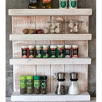 dekorie Holz Gewürzregal hängend stehend braun geflammt Vintage: Amazon