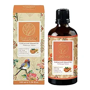 Sutatva ? A Wellness Ayurveda Natural Organic Cold Pressed Almond Oil For Face, Skin & Hair, Helps Tighten The Skin, Anti-Aging, Keeps Flawless Hair Free From Dandruff & Flake, For Women & Men, 100 ml