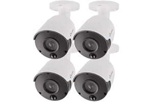 NIVIAN-KIT 4 unités Fake Bullet Camera, réplique de caméra réelle, Fausse caméra de sécurité de Surveillance étanche factice - Corona Real IR LEDs and PIR - Fake CCTV Simulated Camera