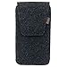 Produktbild 5.1 - 5.5" universelle Gürteltasche handgemacht Filz Leder vertikal Tasche Schutzhülle Hülle für iPhone7 Plus, 8 Plus, Samsung S8, S9, Huawei für Geräte Max. 15,5x8,3x1cm (Mit Klett, Schwarz meliert)