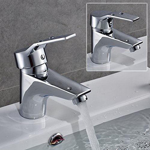 Waschbeckenarmatur Wasserfall Wasserhahn Kupfer Waschtischarmatur Spültisch Armatur für Bad oder Küchen Chrom - 2
