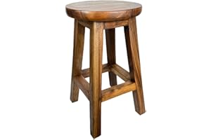 Crafty Artisan Rustic Handcrafted Tall wooden stool, great multiuse as plant stand, side table, bar stool etc
