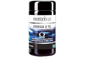 Omega 3 Brevettato Goldenomega®, Olio di Pesce ricco di Acidi Grassi, Integratore Alimentare, Benessere Psico-Fisico, Sport, NUTRIVA TG, 90 Softgel