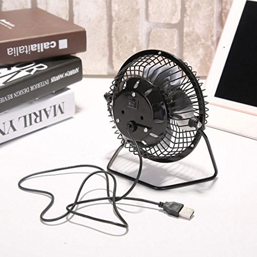 4 Zoll Mini Fan Tragbarer Metall-Lüfter, Ruhiger Persönlicher Mini Tischventilator, Mini USB Ventilator desktop Lüfter Neigbar Für Den Schreibtisch Klein, Kompakt Und Kraftvoll, Mit An/Ausschalter – schwarz - 9